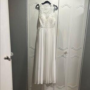 Elegant White Lace Gown